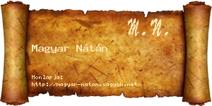 Magyar Nátán névjegykártya